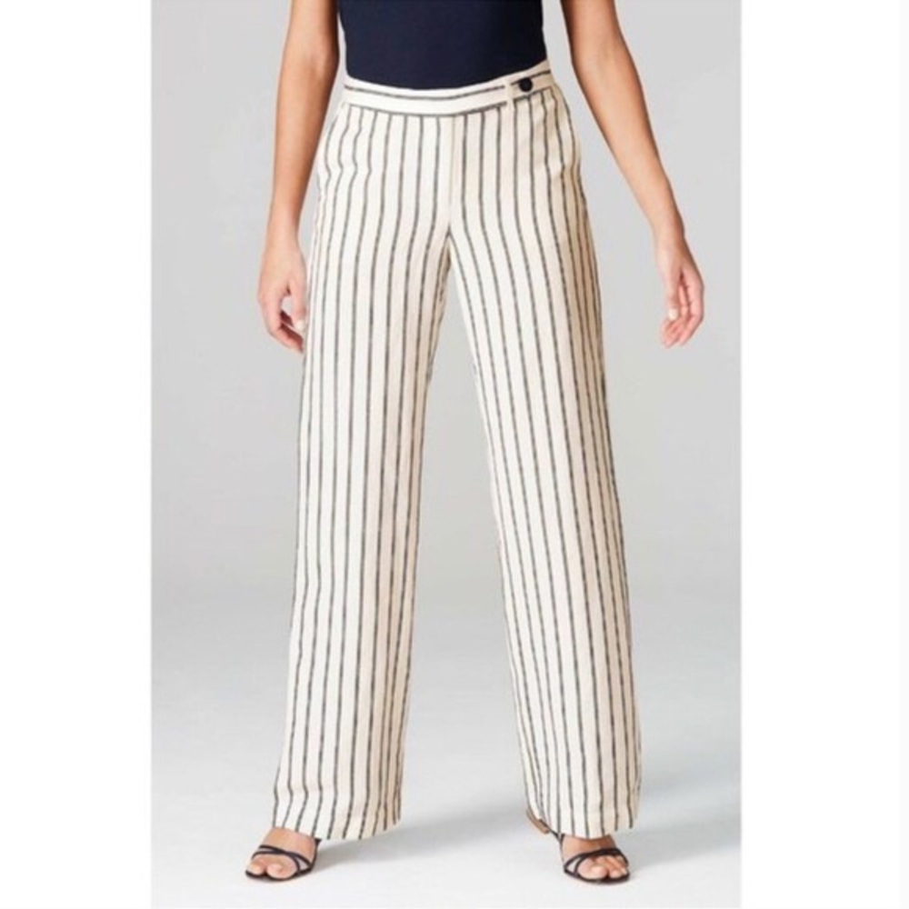 J.Jill cream pants, black pinstripes , size 18t